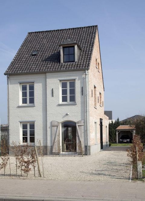 Neutrale samenhorende kleuren in de gevel